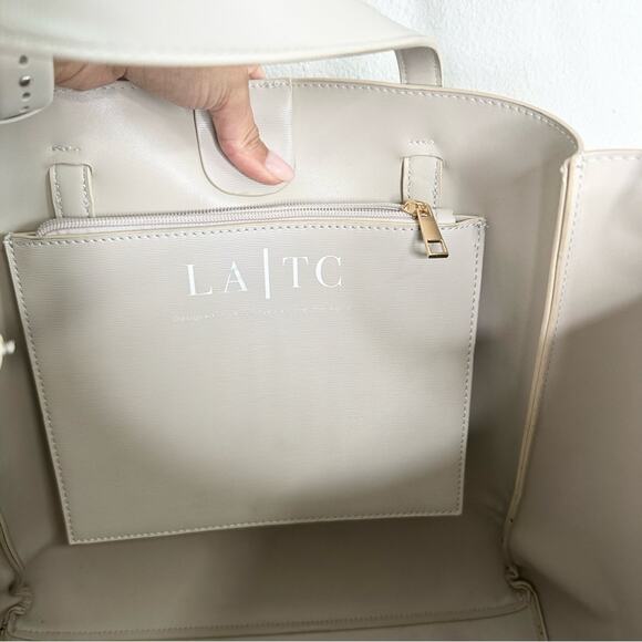 Cha Cha Cha Nel Cream Tote Bag with Blue Snake - Picture 9 of 10